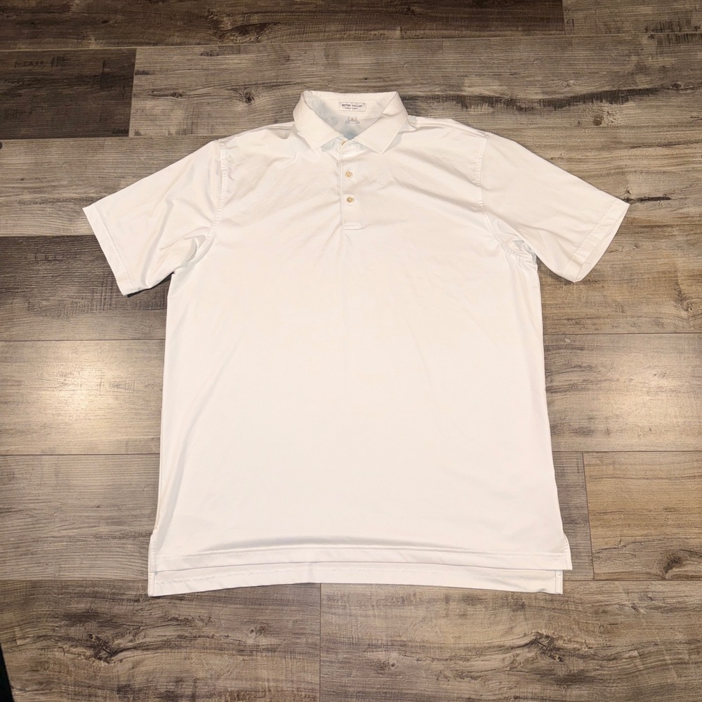 Peter Millar Polo Shirt Mens XL White Summer Comfort Performance Golf